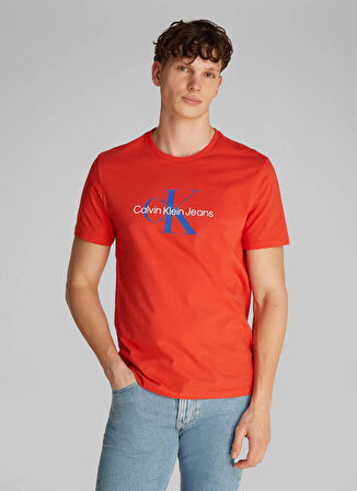 Calvin Klein Jeans Kırmızı Erkek T-Shirt LV040EM286TNC SS HERO MONOLOGO 30S