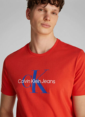 Calvin Klein Jeans Kırmızı Erkek T-Shirt LV040EM286TNC SS HERO MONOLOGO 30S