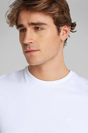 Erkek SS Smooth CTTN Solid Crewnk T-Shirt - Beyaz | XS