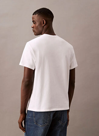 Calvin Klein Jeans Beyaz Erkek T-Shirt LV04RB850GYAA SS SPORT LOGO CLASSIC