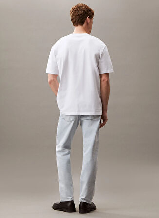 Calvin Klein Jeans Beyaz Erkek T-Shirt LV04RAB811YAA SS REL GRADATION TEE