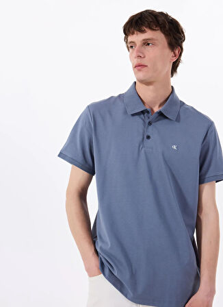Calvin Klein Jeans Mavi Erkek Polo T-Shirt LV040HM281FCG SS SMOOTH COTTON POLO