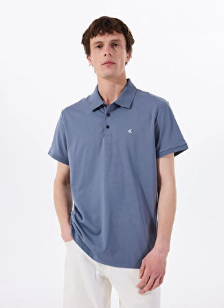 Calvin Klein Jeans Mavi Erkek Polo T-Shirt LV040HM281FCG SS SMOOTH COTTON POLO