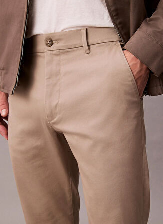 Calvin Klein Normal Bel Normal Paça Normal Kahve Erkek Pantolon LV040EM633RAK_SLIM COTTON STRETCH C