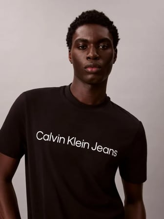CALVIN KLEIN Erkek Marka Logolu Günlük Kullanıma Uygun SİYAH T-Shirt LV04RAB810 UB1