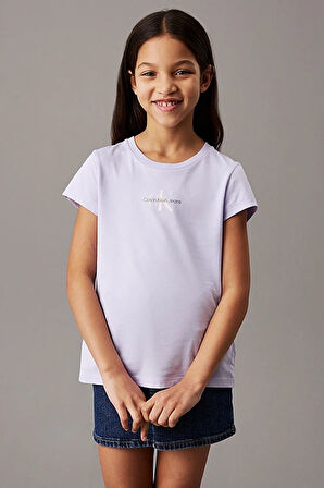 Kız Çocuk Ck Micro Monogram T-Shirt - Mor | 10 Yaş