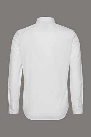Erkek Slim Fit Supima Pamuklu Klasik Gömlek - Beyaz | XL