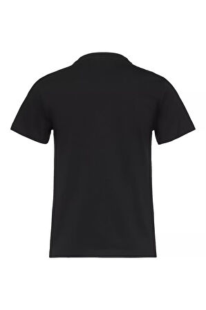 Kadın Regular Fit Bisiklet Yaka Monogram Nakışlı T-shirt - Siyah | L