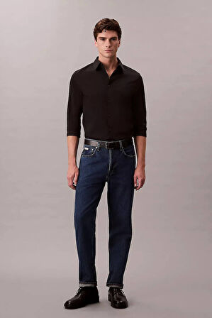 Erkek Slim Fit Supima Pamuklu Klasik Gömlek - Siyah | XL