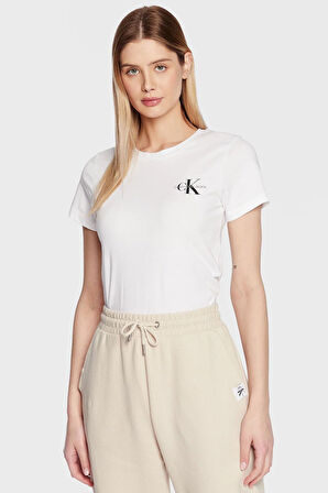 Kadın 2'li Monologo Slim Tee T-Shirt - Pembe-Beyaz | XS