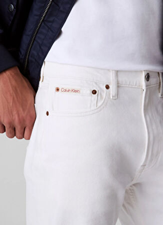 Calvin Klein Jeans Normal Bel Straight Beyaz Erkek Denim Pantolon LV04LB781GASN STNDRD STRGHT CHALK W