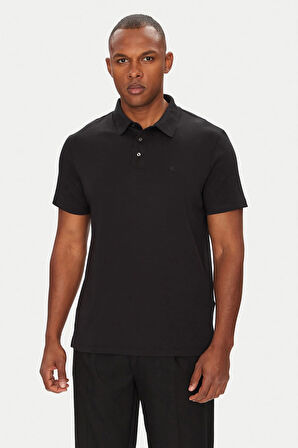 Erkek Supima Pamuklu Polo T-Shirt - Siyah | M