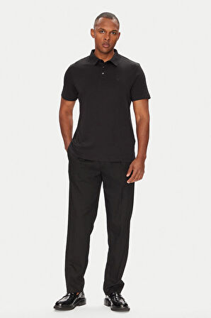 Erkek Supima Pamuklu Polo T-Shirt - Siyah | L