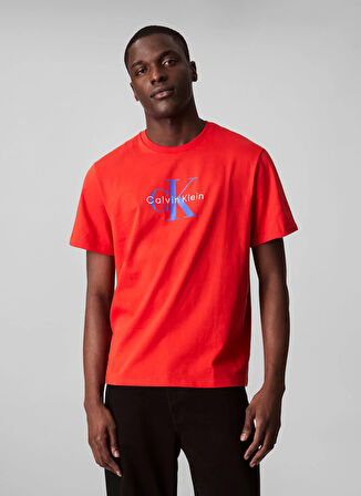 Calvin Klein Jeans Kırmızı Erkek T-Shirt LV04RB862GTNC SS HERO MONOLOGO 20S
