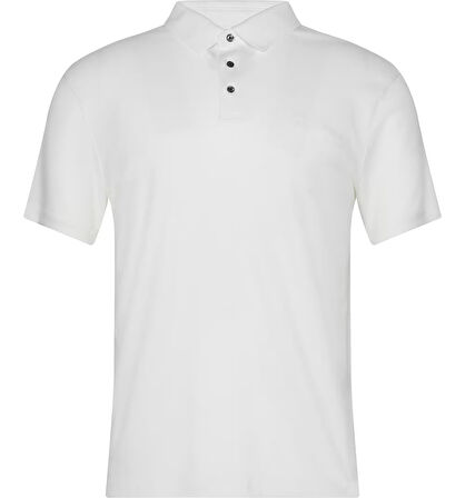 Erkek Polo Yaka Pamuklu Tişört - Beyaz  | XS