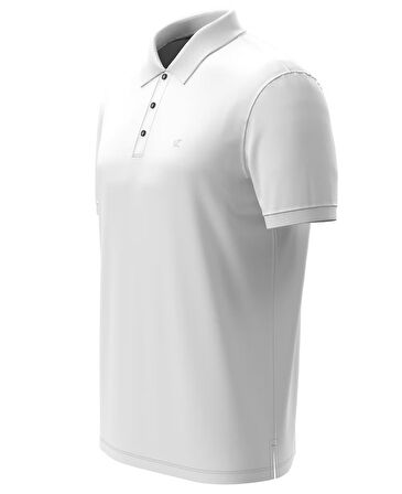 Erkek Polo Yaka Pamuklu Tişört - Beyaz  | S