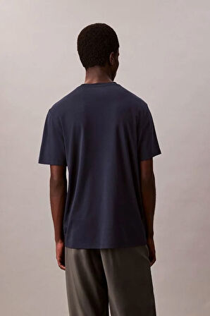 Erkek Supima Pamuk Logo Nakışlı T-Shirt - Lacivert  | XL