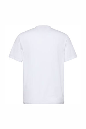 Erkek Logolu Slim Fit Kısa Kollu Pamuklu T-Shirt - Beyaz  | XL