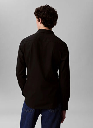 Calvin Klein Normal Gömlek Yaka Siyah Erkek Gömlek LV04LB149GUB1_LS TECH STRETCH SLIM