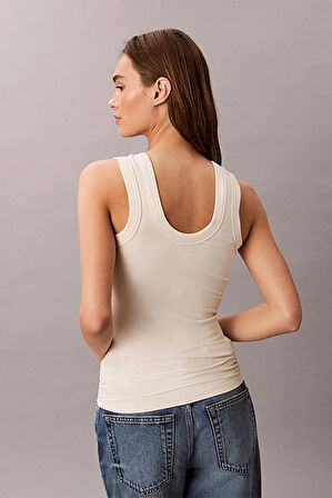 Calvin Klein Jeans Kadın Modal Fitilli Beyaz Bluz LV044C900G-PBA