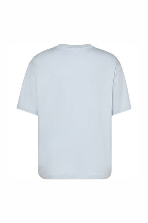 Erkek Relaxed Fit Logo Nakışlı T-Shirt - Mavi  | S