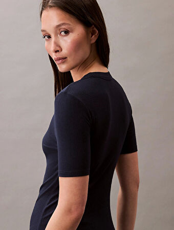 Calvin Klein Jeans Rib Kadın Mavi Elbise LV044C902G-CEF