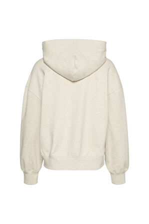 Kadın A Logo Emb French Kapüşonlu Fermuarlı Sweatshirt -Beyaz | XS