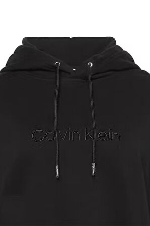 Kadın Logo İşlemeli Kapüşonlu Sweatshirt - Siyah | L