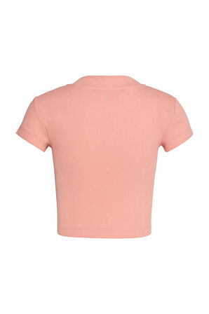 Kadın Monogram Logo Baby Fit T-Shirt - Turuncu | M