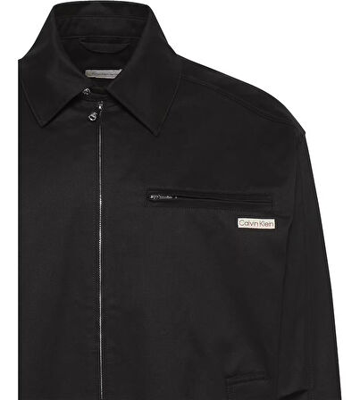 CALVIN KLEIN Erkek Marka Logolu Organik Pamuklu Polo Yakalı Uzun Kollu Günlük Kullanıma Uygun Şık Görünümlü Siyah Mont LV04RC409G UB1