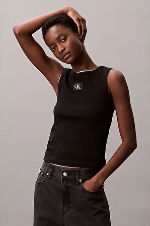 Kadın Regular Fit Fitilli Dokuma Etiketli T-Shirt - Siyah | L