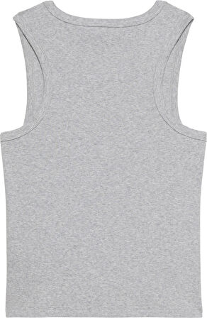 Calvin Klein Jeans A - WOVEN LABEL 2X2 COTTON RIB T Kadın Gri Bluz LV047C201G-P79