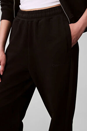 Kadın French Terry Logolu Eşofman Altı - Siyah | L