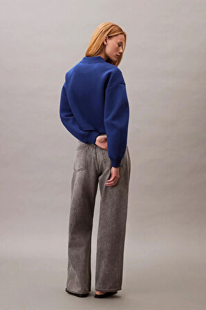 Calvin Klein Jeans Bol Kesim Scuba Kumaş Fermuarlı Bomber Kadın Ceket LV047C524G-6A8