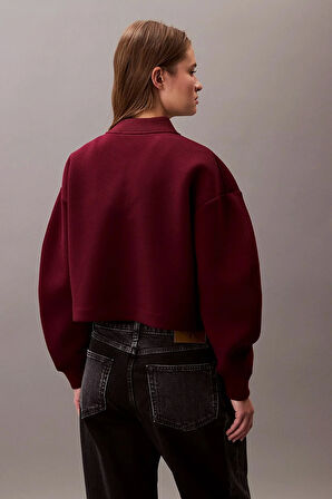 Calvin Klein Jeans Bol Kesim Scuba Kumaş Fermuarlı Bomber Kadın Ceket LV047C524G-VLP