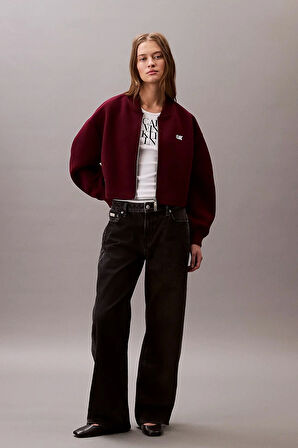 Calvin Klein Jeans Bol Kesim Scuba Kumaş Fermuarlı Bomber Kadın Ceket LV047C524G-VLP