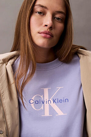 Kadın Ck Hero Classic Mono T-Shirt - Mor | 2XS