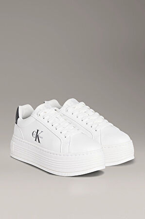 Kadın Kalın Platform Tabanlı Sneaker - Beyaz/Siyah | 36