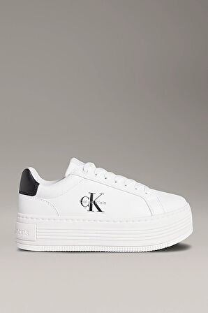 Kadın Kalın Platform Tabanlı Sneaker - Beyaz/Siyah | 36