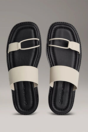 Calvin Klein Jeans Halat Detaylı Yumuşak Deri Monogramlı Kadın Sandalet YW0YW01864-0HG