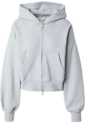 Calvin Klein Jeans A- FRENCH TERRY BADGE LOGO FZ HO Kadın Gri Sweatshirt LV047C216G-P79