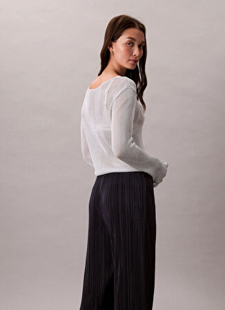 Calvin Klein Yüksek Bel Geniş Fit Mavi Kadın Pantolon LV044A200GCJM