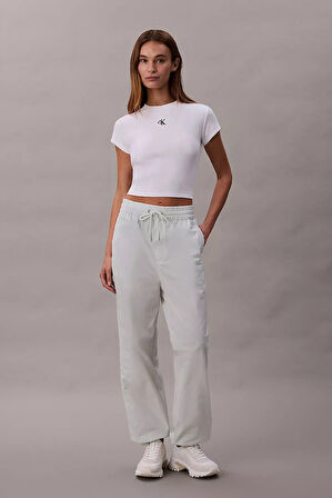 Kadın Pull On Logo TAM Kalıp Büzgülü Bel Jogger Pantolon - Su Yeşili | S