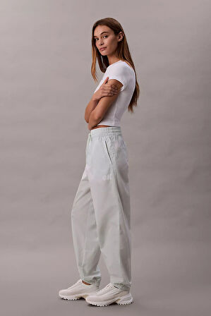 Kadın Pull On Logo TAM Kalıp Büzgülü Bel Jogger Pantolon - Su Yeşili | L