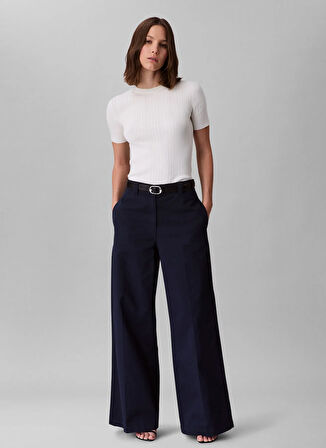 Calvin Klein Yüksek Bel Straight Mavi Kadın Pantolon LV044C645GCJM
