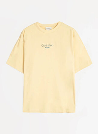 Calvin Klein Jeans Bisiklet Yaka Baskılı Sarı Erkek T-Shirt LV04RC851GRM9 SS 16S RLXD FIT CKJ G