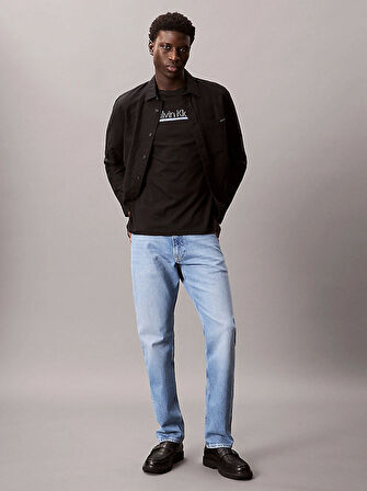 Calvin Klein SS 30s EU SP OUTLINE TAPE GRAPHI Erkek SİYAH T-shirt LV04RC852G-UB1