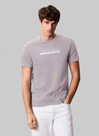 Calvin Klein Bisiklet Yaka Gri Erkek T-Shirt LV04RC852GPFP_SS 30s EU SP OUTLINE