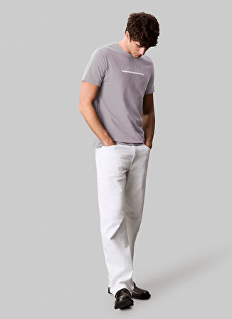 Calvin Klein Bisiklet Yaka Gri Erkek T-Shirt LV04RC852GPFP_SS 30s EU SP OUTLINE