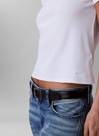 Calvin Klein Yuvarlak Yaka Düz Beyaz Kadın T-Shirt LV044C216GYAA